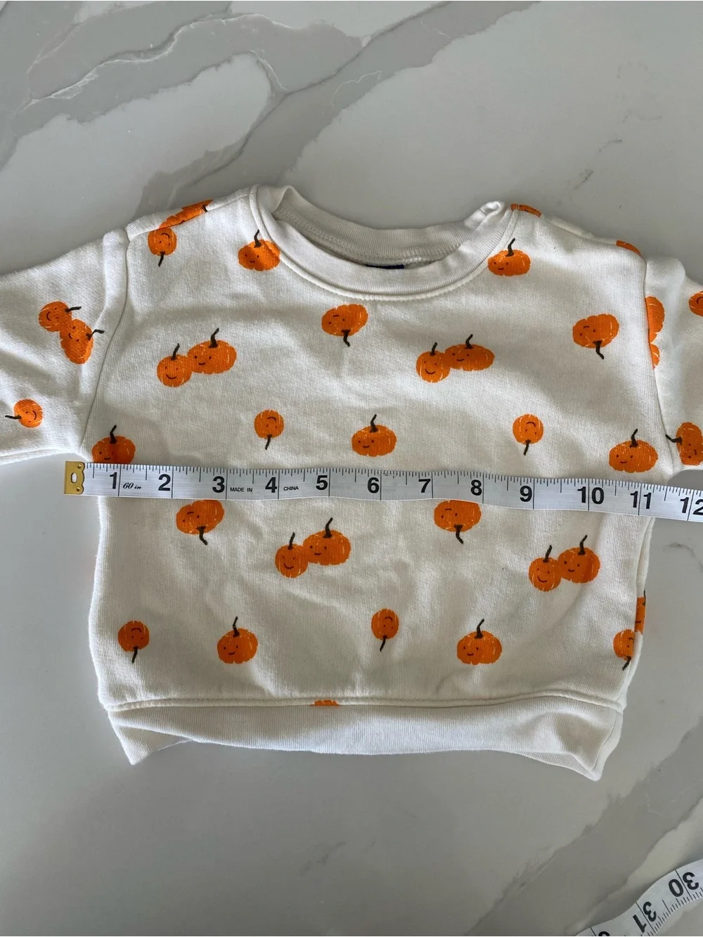 Old Navy White Sweatshirt with Orange Pumpkin Print